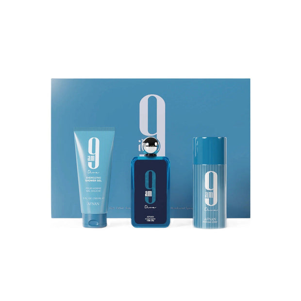 AFNAN 9AM DIVE 3.4 EDP MEN + 5.0 SG+ 5.0 DEO SPRAY