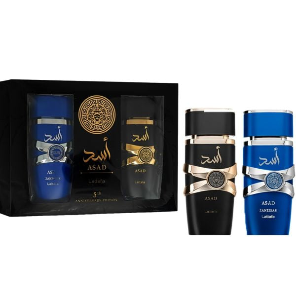 LATTAFA ASAD 3.4 EDP UNISEX + 3.4 ASAD ZANZIBAR 5TH ANNIVERSARY