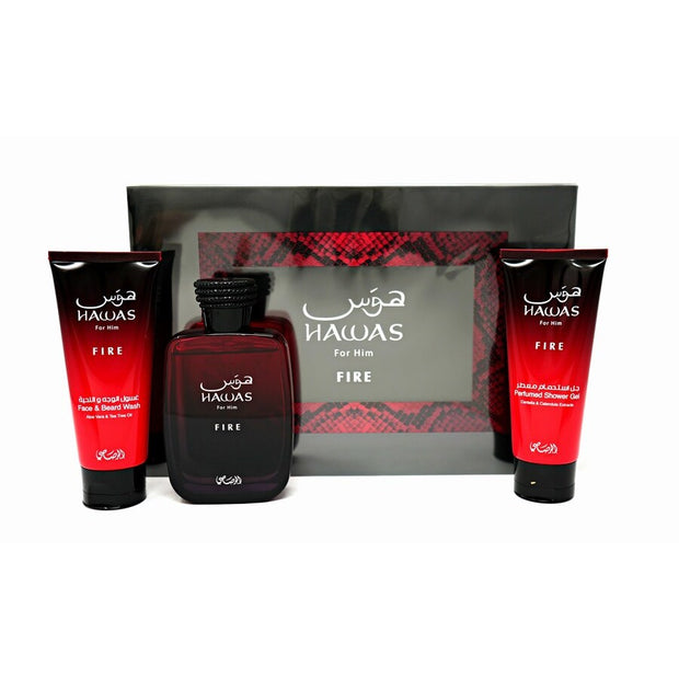 RASASI  HAWAS FIRE  GIFT SET  3-PIECE PERFUME