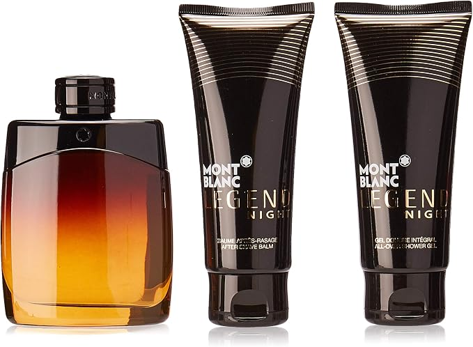Mont Legend Night 3PC Set 3.3 oz EDP + 3.4 oz Shower Gel + 3.4 oz After Shave Balm Men