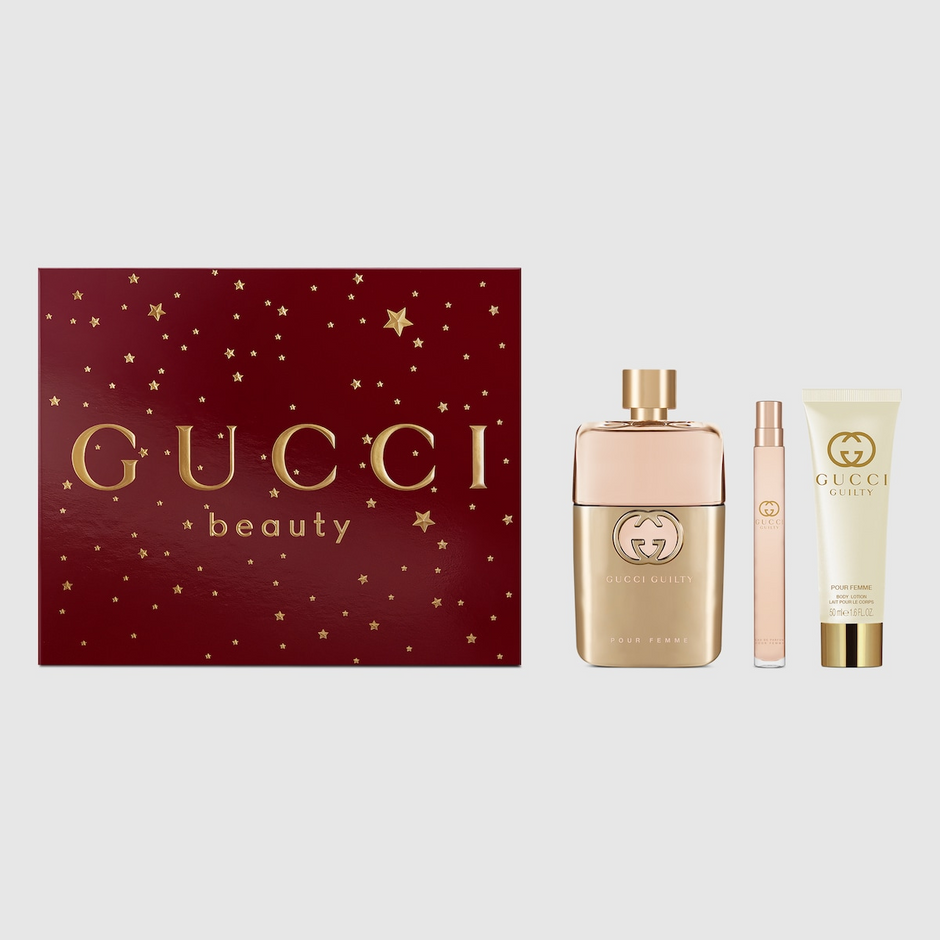 Gucci Guilty Pour Femme 3 PCS Set 3.0 oz EDP + 10 ml EDP + 1.6 oz Body Lotion for Women