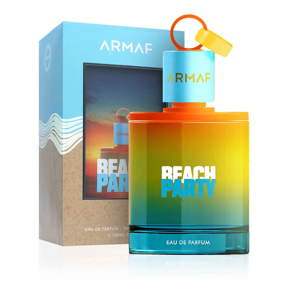 Armaf Beach Party perfume bottle and packaging on a white background