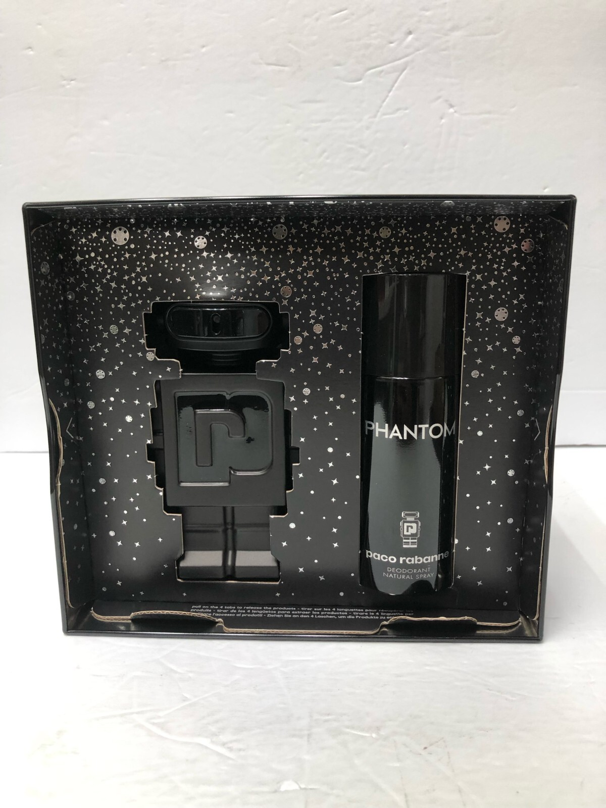 Paco Phantom 2 Piece Gift Set – 3.4 oz Parfum + 5.0 oz Deodorant Spray for Men