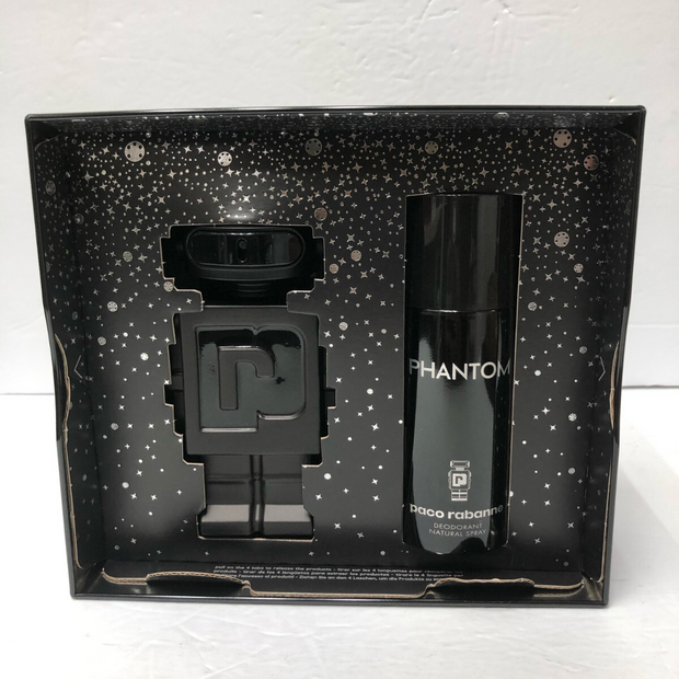 Paco Phantom 2 Piece Gift Set – 3.4 oz Parfum + 5.0 oz Deodorant Spray for Men