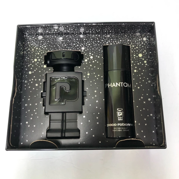 Paco Phantom 2 Piece Gift Set – 3.4 oz Parfum + 5.0 oz Deodorant Spray for Men