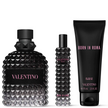 Uomo Born In Roma 3 Piece Gift Set – 3.4 oz EDT + 0.5 oz EDT + 2.5 oz Shower Gel for Men