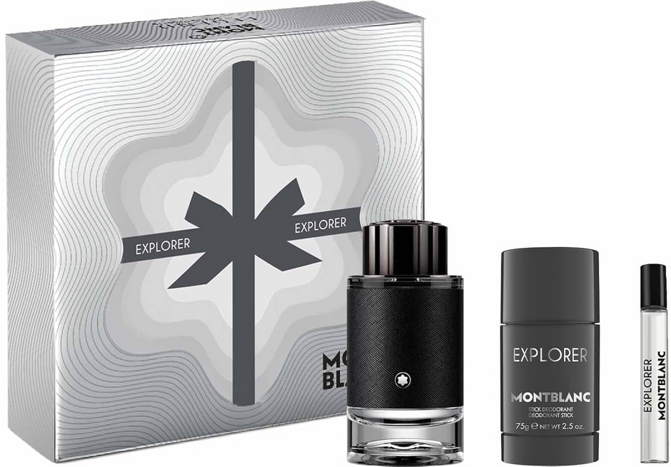 Explorer 3 Piece Set – 3.3 oz EDP Spray + 2.5 oz Deodorant Stick + 7.5 ml EDP Travel Spray for Men
