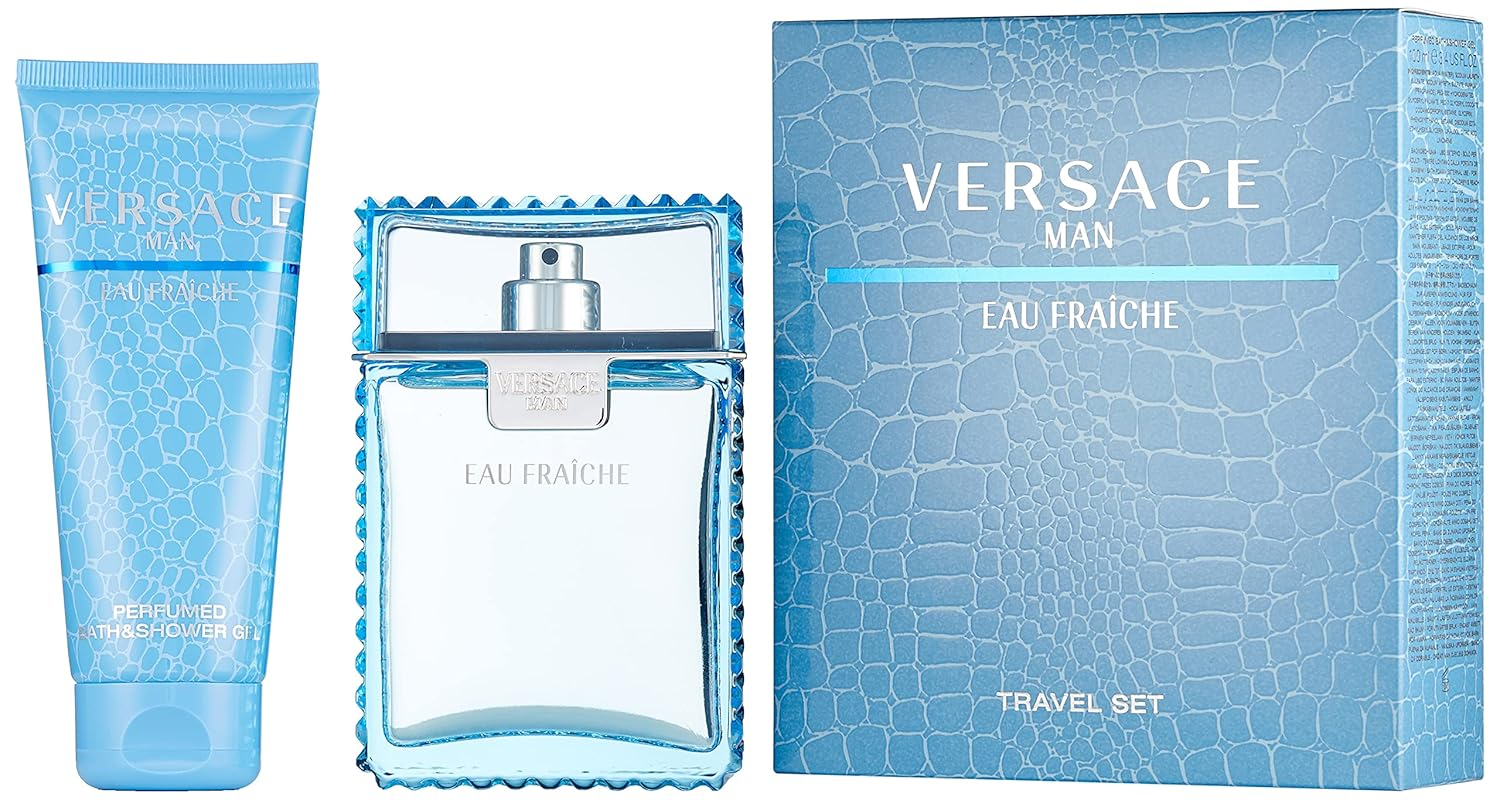 Versace Eau Fraîche 2 Piece Gift Set – 3.4 oz EDT + 3.4 oz Shower Gel for Men