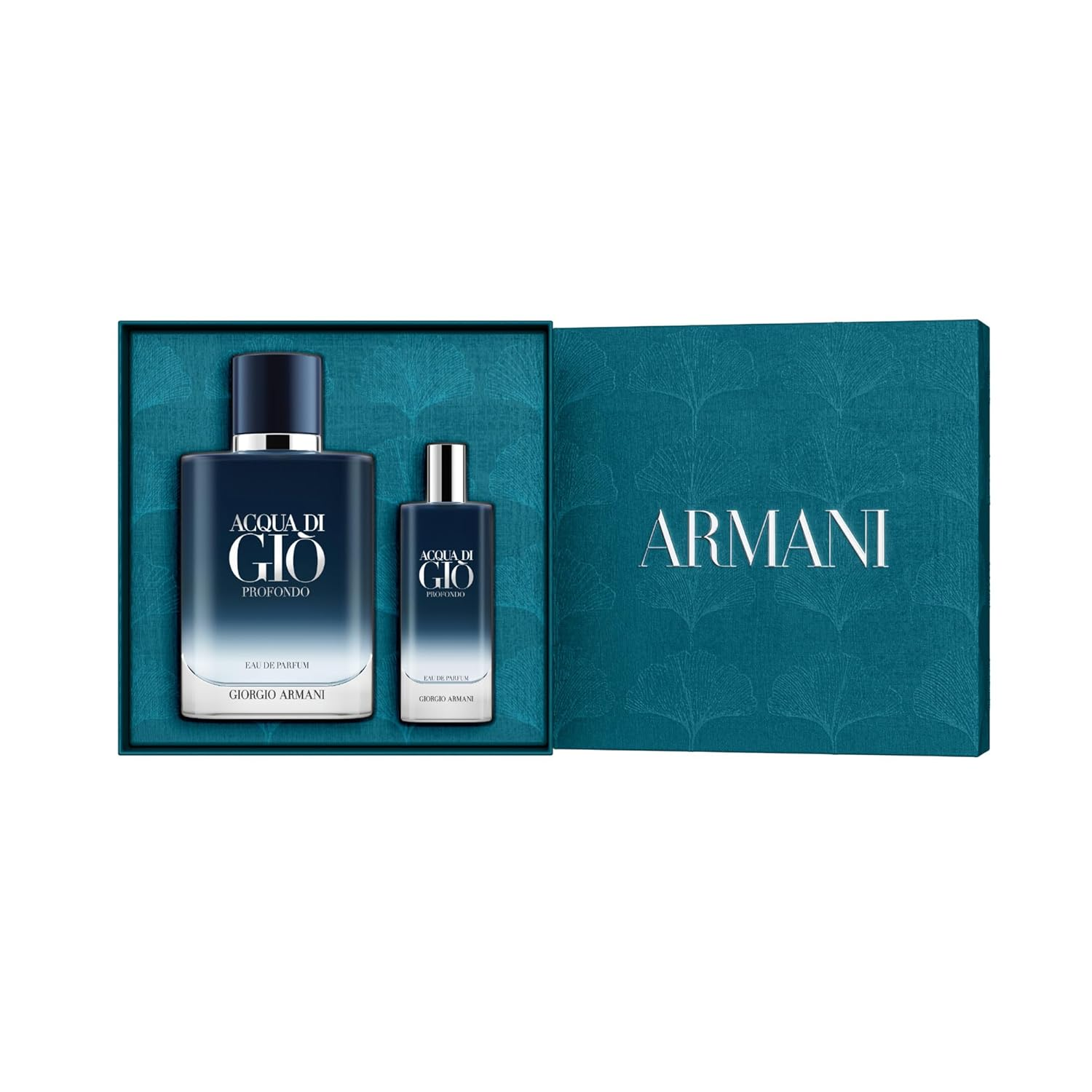 Acqua Di Gio Profondo 2 Piece Gift Set – 3.3 oz EDP + 0.15 oz EDP for Men