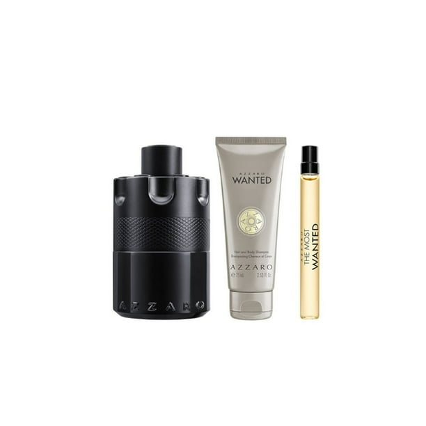 Azzaro The Most Wanted 3‑Piece Gift  3.4 oz EDP + 2.5 oz EDP + 0.34 oz Spray EDP  for Men