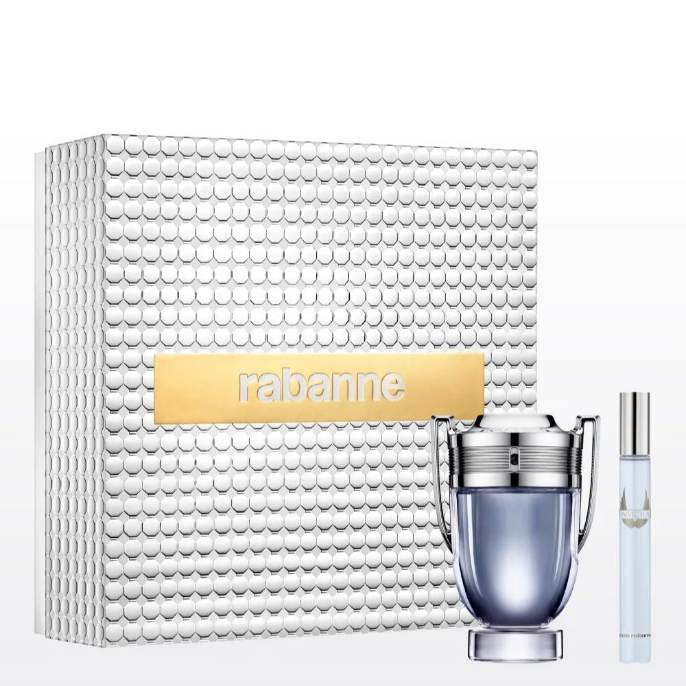 Paco Rabanne Invictus 2-Piece Gift Set 3.4 oz EDT + 0.34 oz EDT for Men