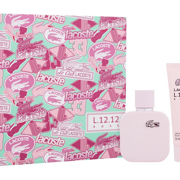Lacoste Rose 2-Piece Gift Set 1.7 oz EDP + 3.4 oz Body Lotion for Women