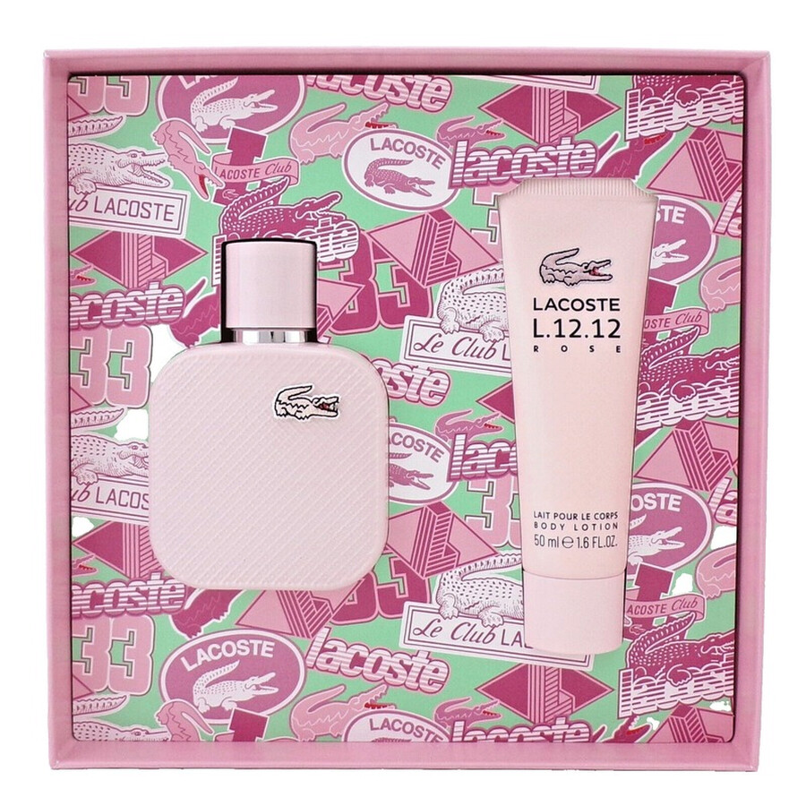 Lacoste Rose 2-Piece Gift Set 1.7 oz EDP + 3.4 oz Body Lotion for Women