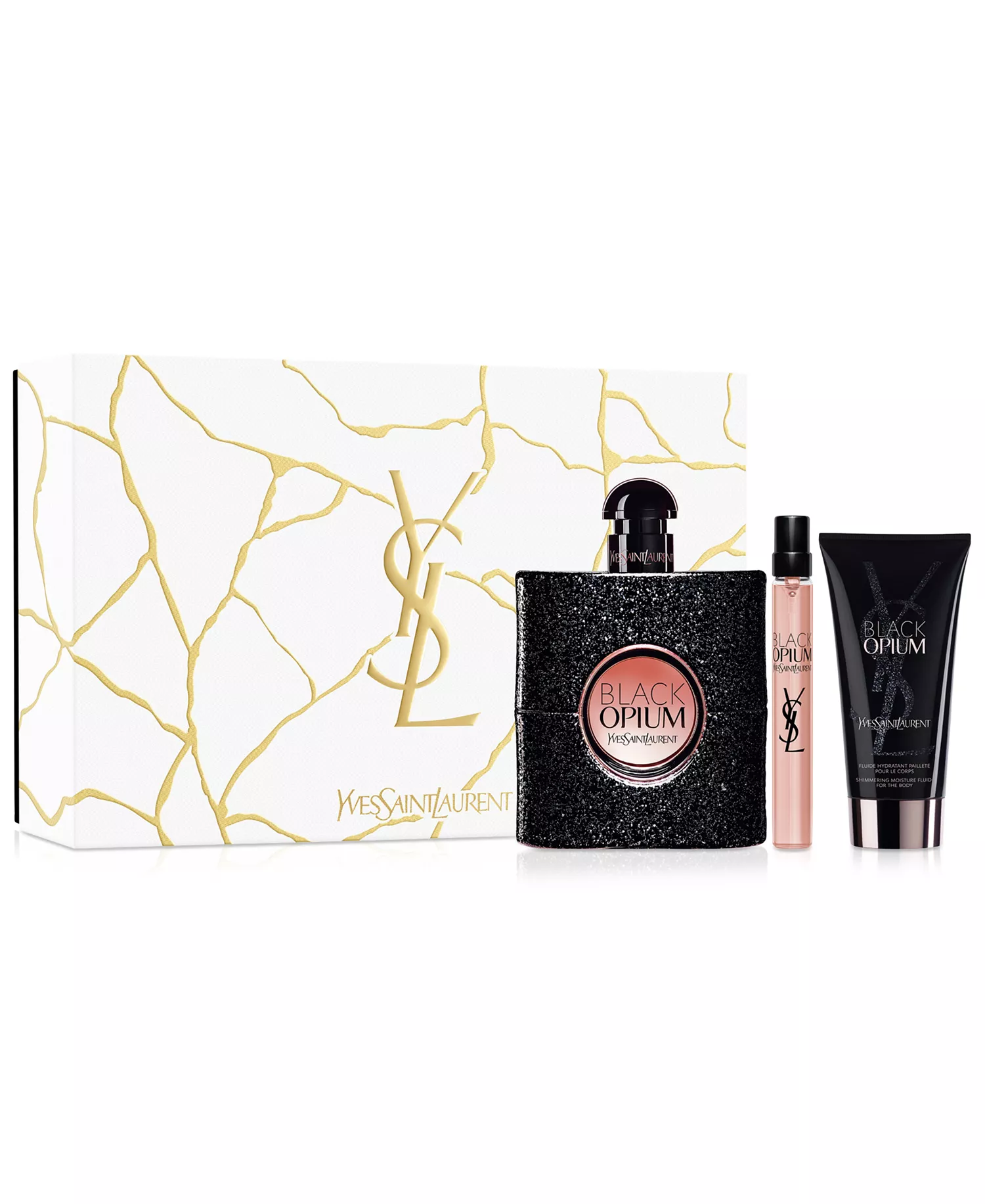 YSL Black Opium 3-Piece Gift Set 3.4 oz EDP + 0.33 oz EDP + 0.6 oz Mini Mascara for Women