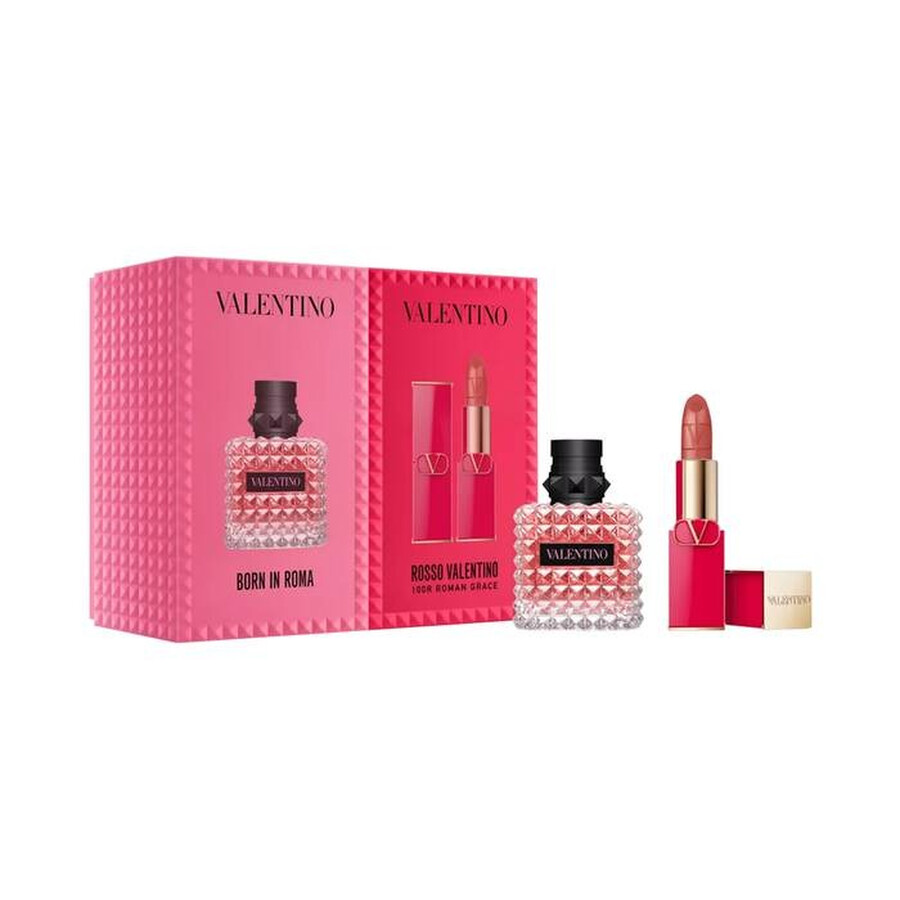 Valentino Donna Born in Roma 2 Piece Gift Set – 1.0 oz EDP + Lipstick Women