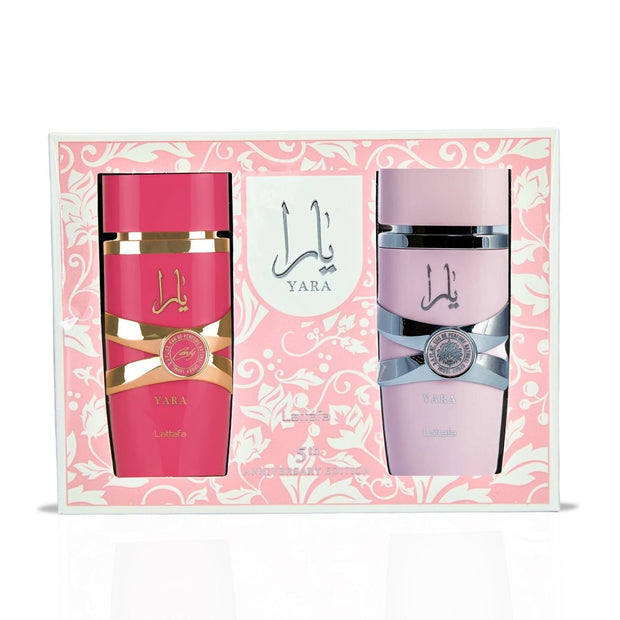 Lattafa Yara 2 Piece Gift Set  Yara 3.4 oz EDP + Yara Candy 3.4 oz EDP for Women