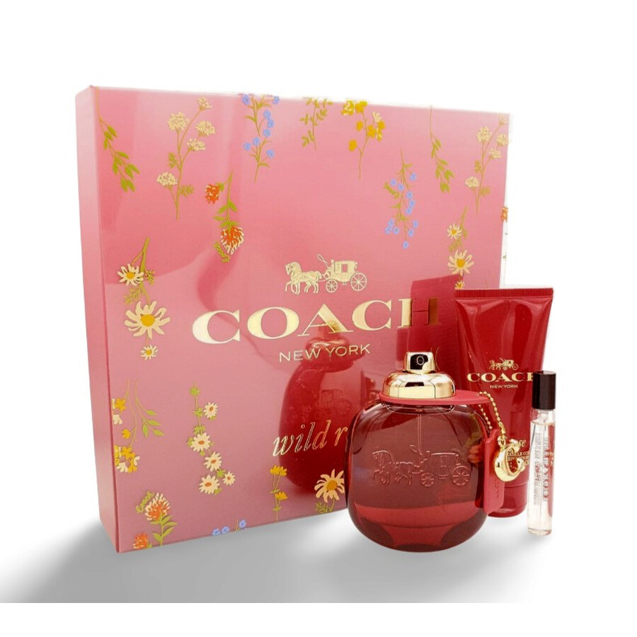 Coach Wild Rose 3-Piece Gift Set for Women 3.0 oz EDP + Body Lotion + 10 ml EDP