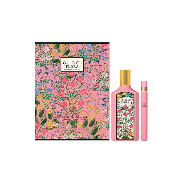 Gucci Flora Gorgeous Gardenia 2-Piece Set 3.4 EDP + 0.33 Travel Spray For Women
