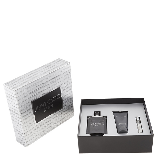 JIMMY CHOO MEN 3 PCS SET 3.3 OZ EDT + 0.25 OZ EDT MINI + 3.3 OZ SHOWER GEL FOR MEN