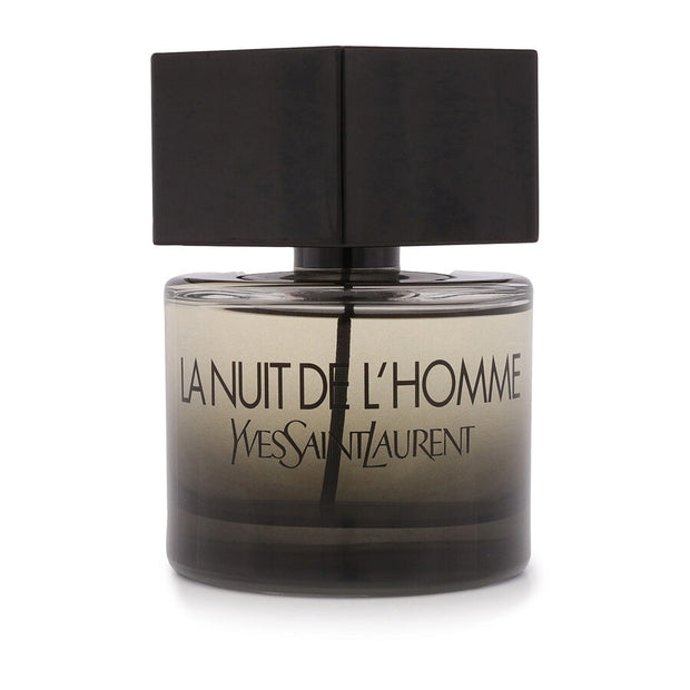 Yves Saint Laurent La Nuit de L'Homme perfume bottle on a white background