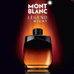 Mont Blanc Legend Night perfume bottle with a dark background