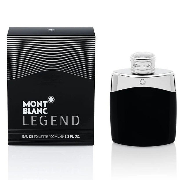 Mont Blanc Legend perfume bottle and packaging on a white background