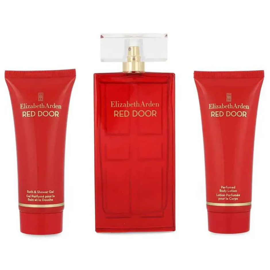 Red Door 3 PCS Set 3.4 oz EDT + 3.3 oz Body Lotion + 3.3 oz Bath & Shower Gel for Women
