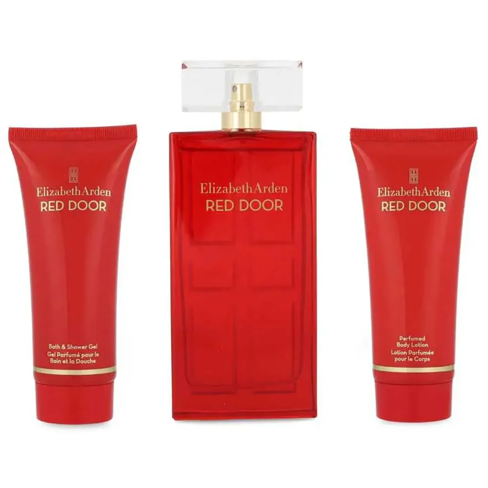 Red Door 3 PCS Set 3.4 oz EDT + 3.3 oz Body Lotion + 3.3 oz Bath & Shower Gel for Women