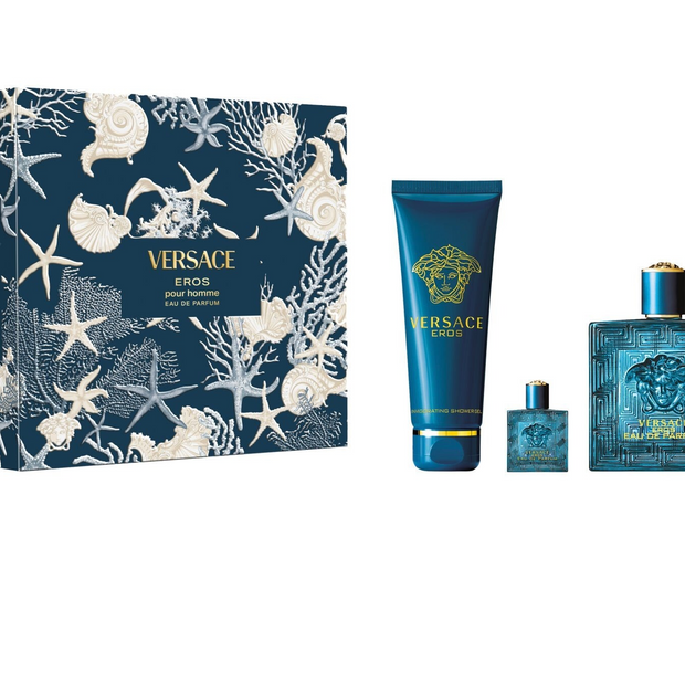 EROS 3 PCS SET 3.4 OZ EDP + 5 ML MINI + 5.0 OZ SHOWER GEL FOR MEN