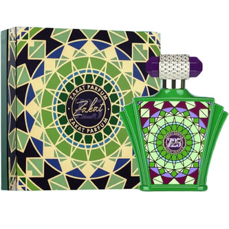 Zakat Parfum bottle and packaging with geometric design